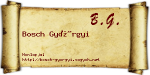 Bosch Györgyi névjegykártya